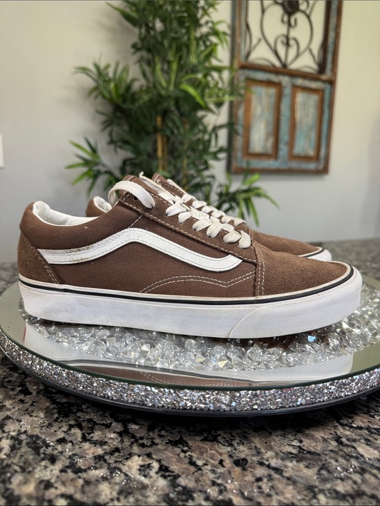 Vans Shoes - Vans Brown Suede Old Skool with White Stripe EUC M8 W 9.5
